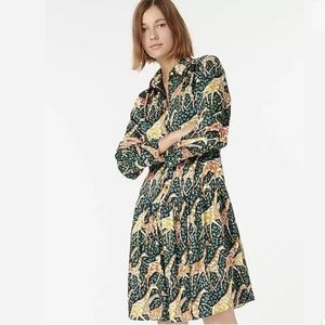 J Crew Shirtdress in Giraffes Sz Petite Medium